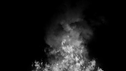 Blaze fire flame texture overlays on isolated background. Texture of burn fire with particles embers.