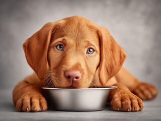 Puppy drinking water from a bowl