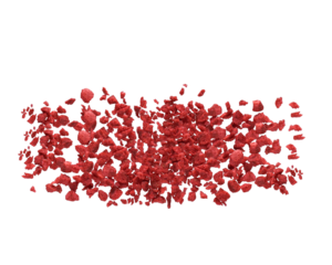 Pile of vibrant red freezedried raspberries against a stark black backdrop perfect for illustrating healthy snacks and ingredient closeups for food blogs on transparent background