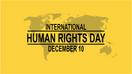 International Human Rights Day Banner with World Map December 10th