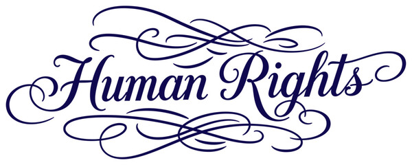 Elegant Human Rights Calligraphy Graphic for Social Justice Campaigns