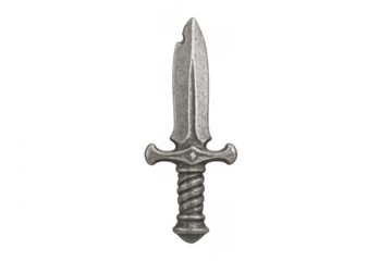 Ancient metallic dagger with weathered blade and hilt