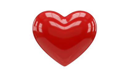 Shiny Red Heart Shape Object Isolated on Black Background love symbol 4