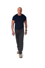Fototapeta premium front view of a man walking on white background