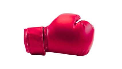 A Red Boxing Glove Isolated on a Transparent Background