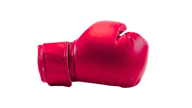 A Red Boxing Glove Isolated on a Transparent Background