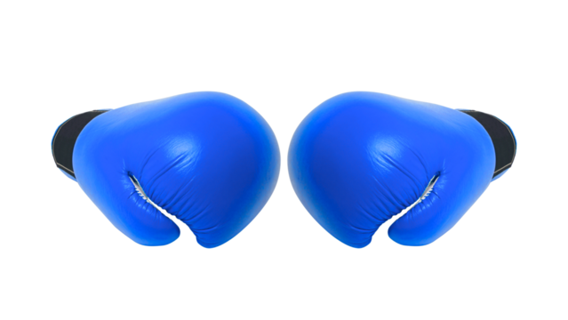 Blue Boxing Gloves Isolated on Transparent Background