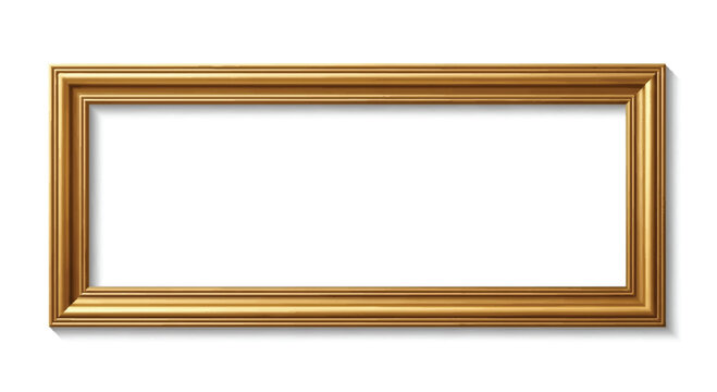 Ornate Golden Picture Frame for Panoramic Artwork.