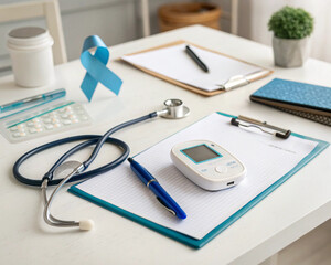 Medical Desk Setup for World Diabetes Day Awareness