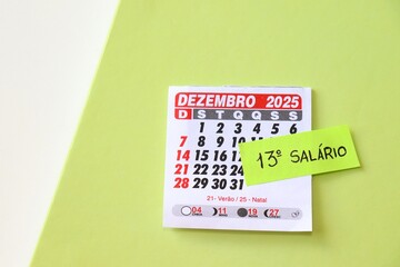 13º salário Brasileiro concept (Brazilian 13th salary). Brazilian CLT. 