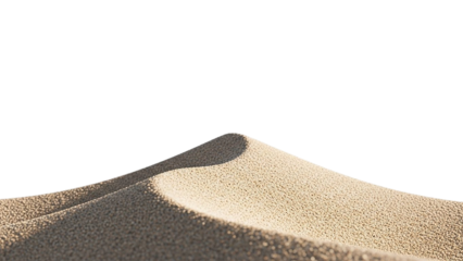 A single sand dune with a transparent  background showing the crest and the slope of the sand dune
