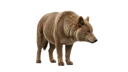 Golden dingo standing isolated on white background a wild dog native to Australia