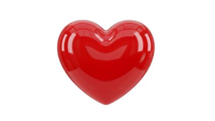 Shiny Red Heart Shape Object Isolated on Black Background love symbol 3