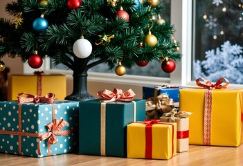 Christmas Presents around a Christmas Tree