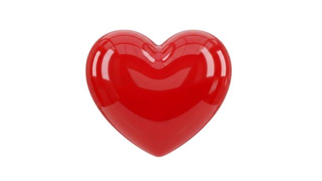 Shiny Red Heart Shape Object Isolated on Black Background love symbol 3