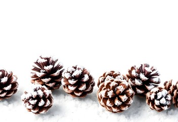 A close up of some Pine cones covered in frost