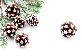 A close up of some Pine cones covered in frost