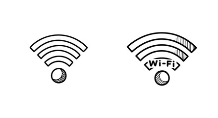 Wi-Fi connection icons illustrating signal strength and status  