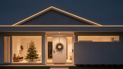 Front fa&ccedil;ade christmas home 