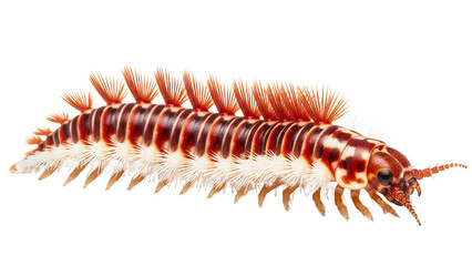 Apheloria Millipede a colorful arthropod with unique bristles isolated on a white background