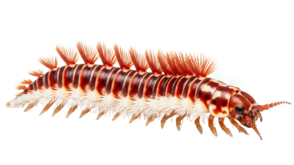 Apheloria Millipede a colorful arthropod with unique bristles isolated on a white background