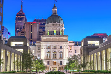 Obraz premium Indiana State Capitol Building in Indianapolis, Indiana, USA 1989