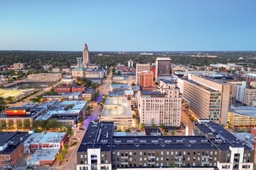 Lincoln, Nebraska, USA Downtown City Skylin 1964