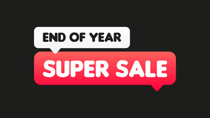 End of Year Super Sale Message – Red and White Promo Banner