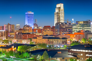Omaha, Nebraska, USA Downtown Skyline 1929
