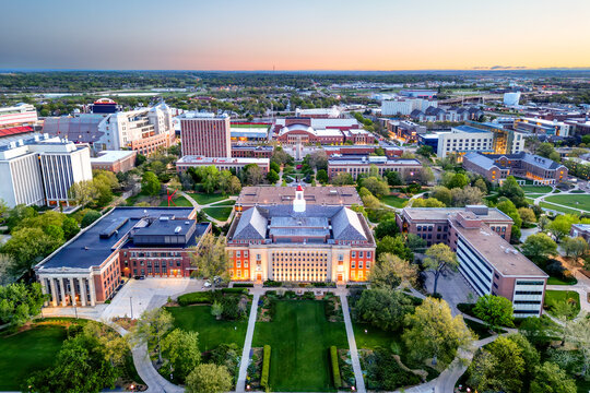 Lincoln, Nebraska, USA Cityscape and Campus 1949