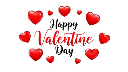 Red hearts and Valentine text on black background love romance