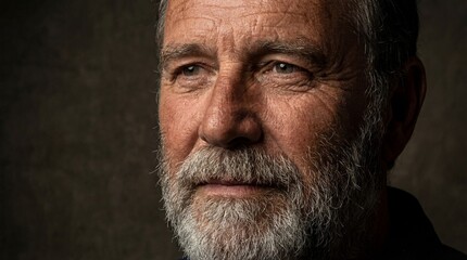 Fototapeta premium Close-up Portrait of a Senior Man with a Grey Beard