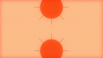 Minimalist Abstract Graphic Design Featuring Two Orange Sun Symb