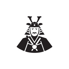 a striking depiction of a traditional japanese samurai warrior head with ornate helmet a bold design silhouette