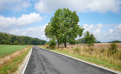 Photo of a country road, travel concept.