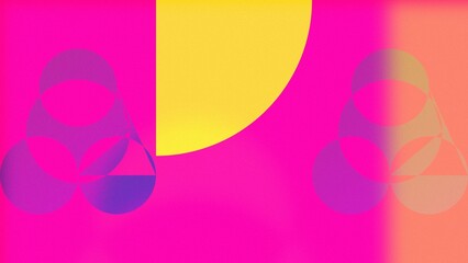 Abstract Geometric Design with Vibrant Pink and Yellow Colors