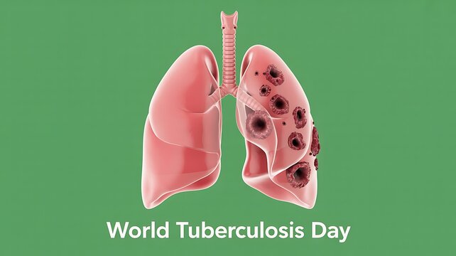 Human lungs illustration for world tuberculosis day awareness
