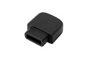 Black electronic adapter connector linking digital data transfer