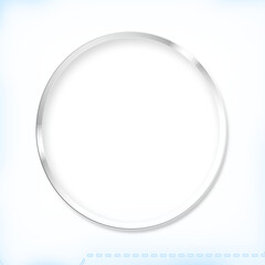 Simple silver circle frame or lens isolated on transparent background