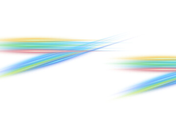 Abstract light streak motion blur effect isolated on transparent background
