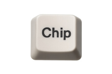 Computer keyboard key displaying word chip