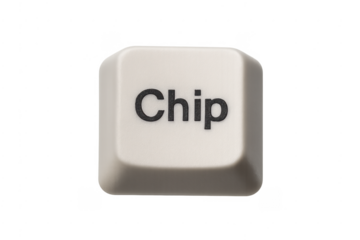 Computer keyboard key displaying word chip