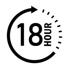 Eighteen hour cycle turnaround time icon