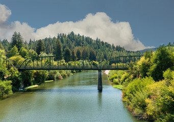 Guerneville Bridge and Russian River, Northern California