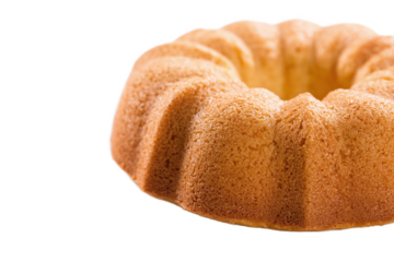 Delicious bundt cake isolated on transparent background for dessert time