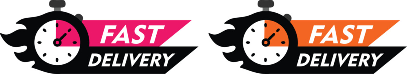 Fast Delivery Logo & Badge Vector – Modern Express Shipping Emblem, Premium Label & Tag Design for Products & Services