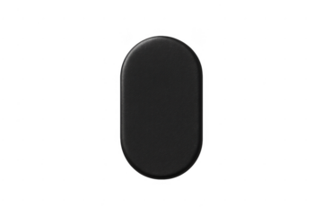 Black oval button design element with transparent background