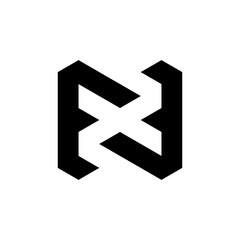 Letter NX creative negative space monogram logo