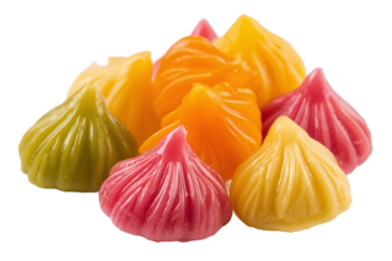 Colorful modak sweets isolated on transparent background for ganesh chaturthi