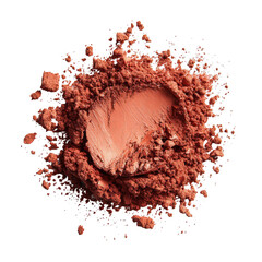 Rich, velvety texture of loose red powder showcasing its natural pigments and vibrant color, ideal for makeup applications on transparent background